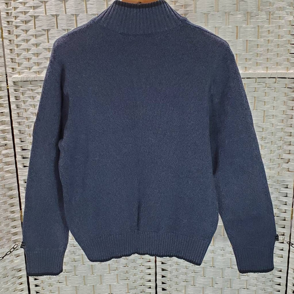 Chicago Bears NFL Pro Line Mens XL 1/4 Zip Sweater Long Sleeve Blue Pockets Logo - Picture 12 of 12